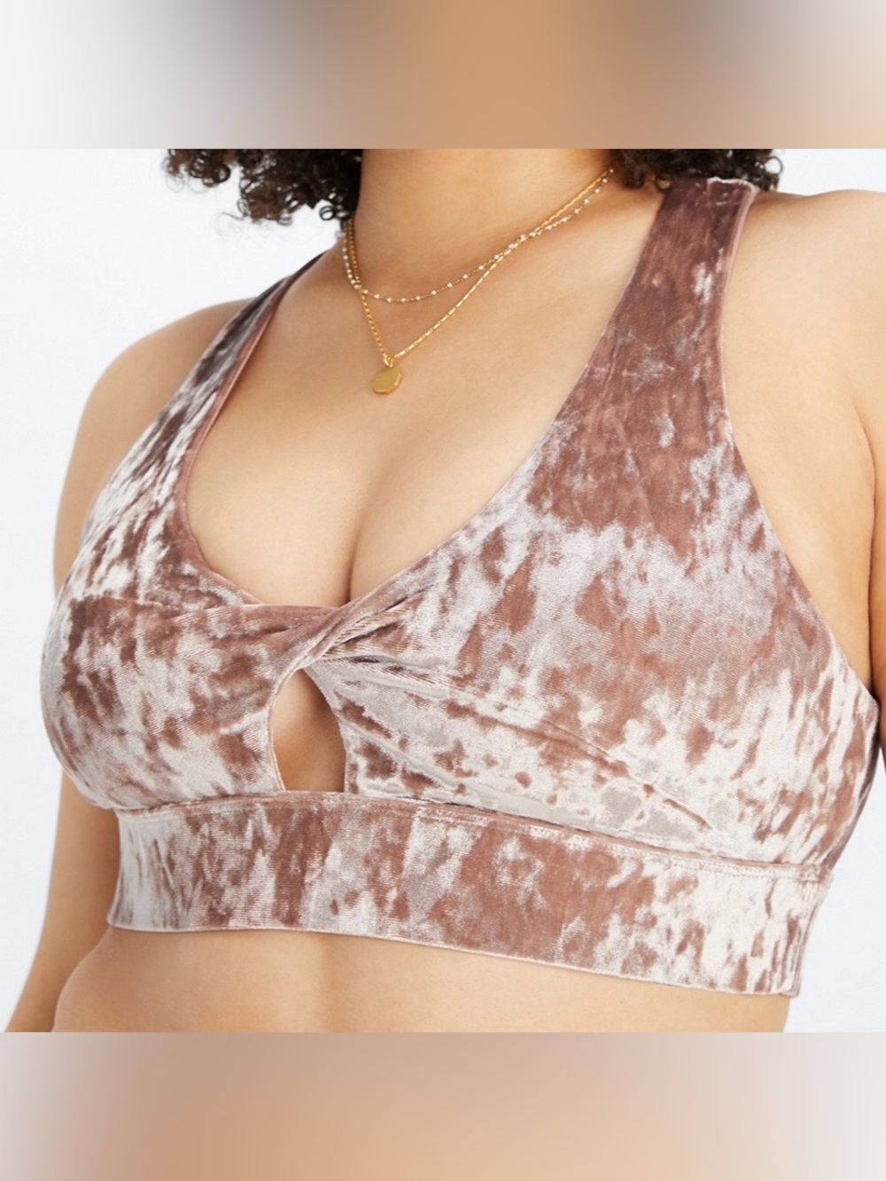 Oasis Crushed Velour Twist Sports Bra